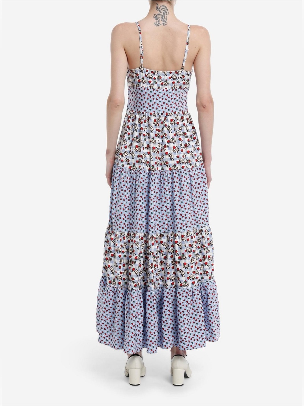 NEW Thorn & Fable Raccoons & Strawberries Strappy Maxi Dress - Hot Topic - Small - Picture 3 of 8